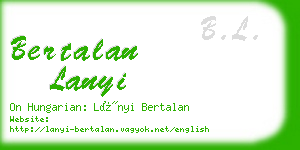 bertalan lanyi business card